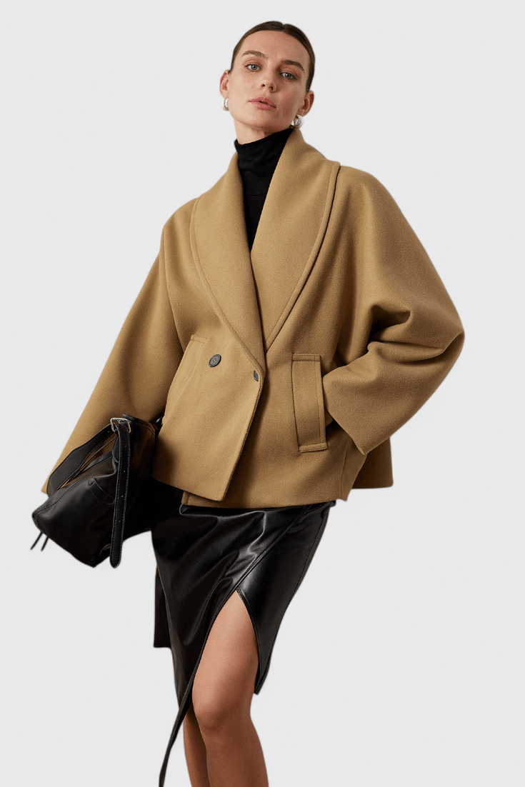 Abrigo de tweed oversize Helena con silueta relajada