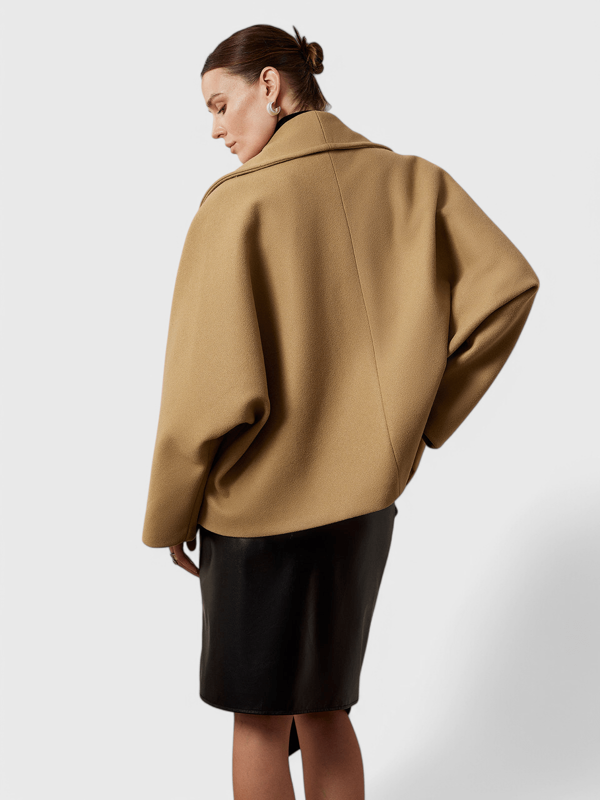 Abrigo de tweed oversize Helena con silueta relajada