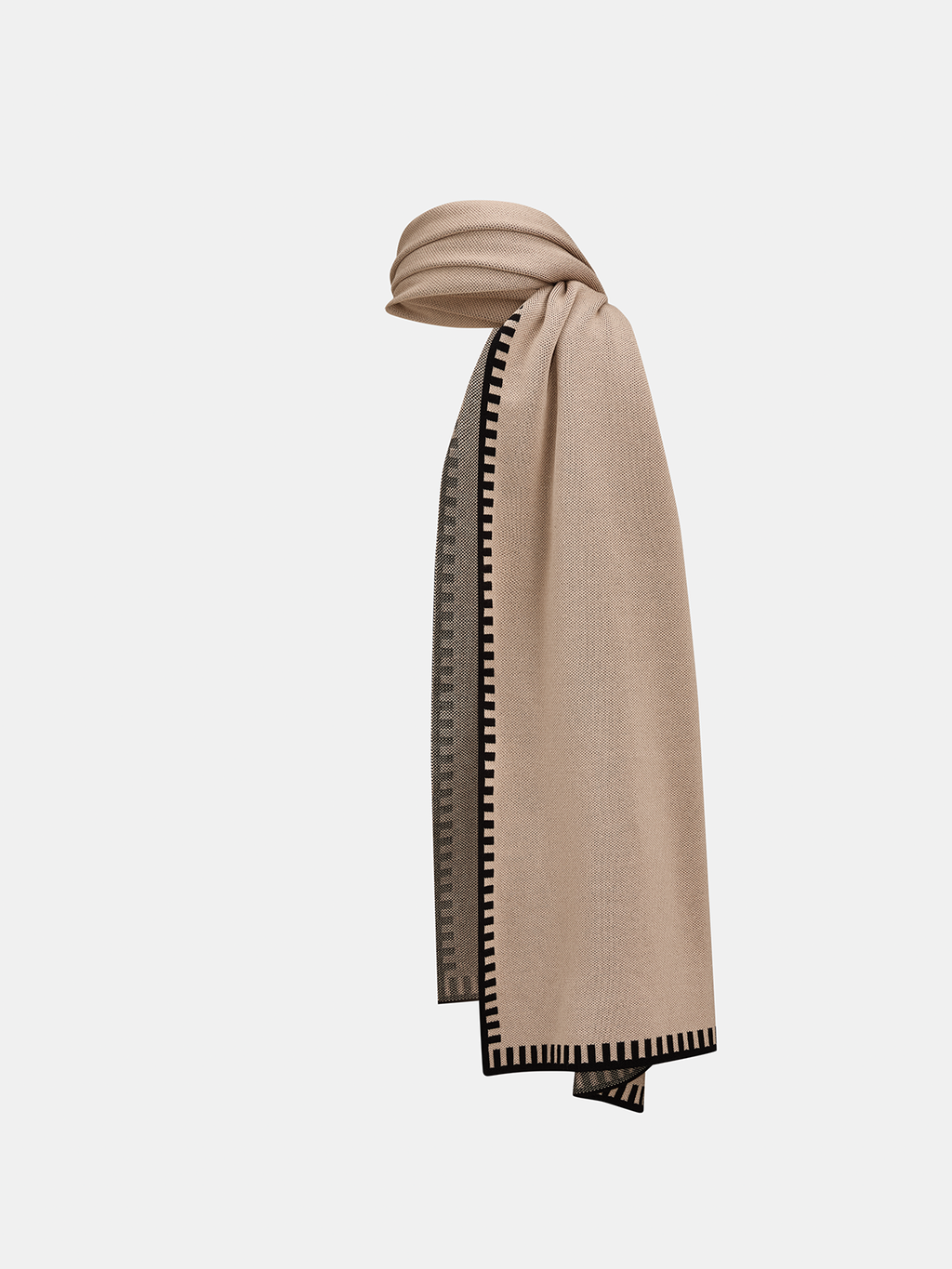 Conjunto de bufanda y cuello de punto con ribete en contraste