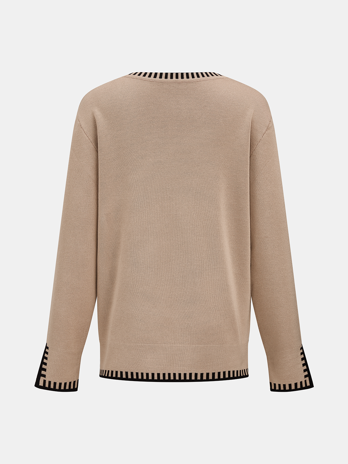 Conjunto de bufanda y cuello de punto con ribete en contraste