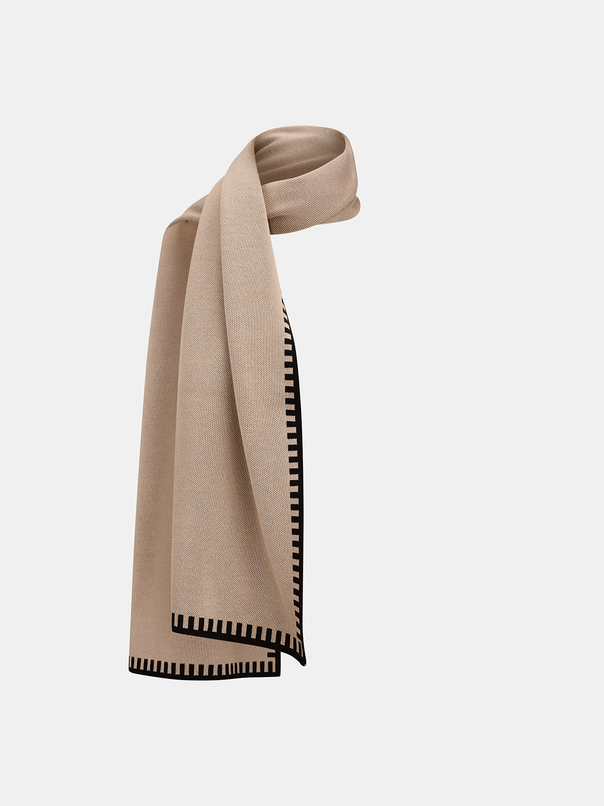 Conjunto de bufanda y cuello de punto con ribete en contraste