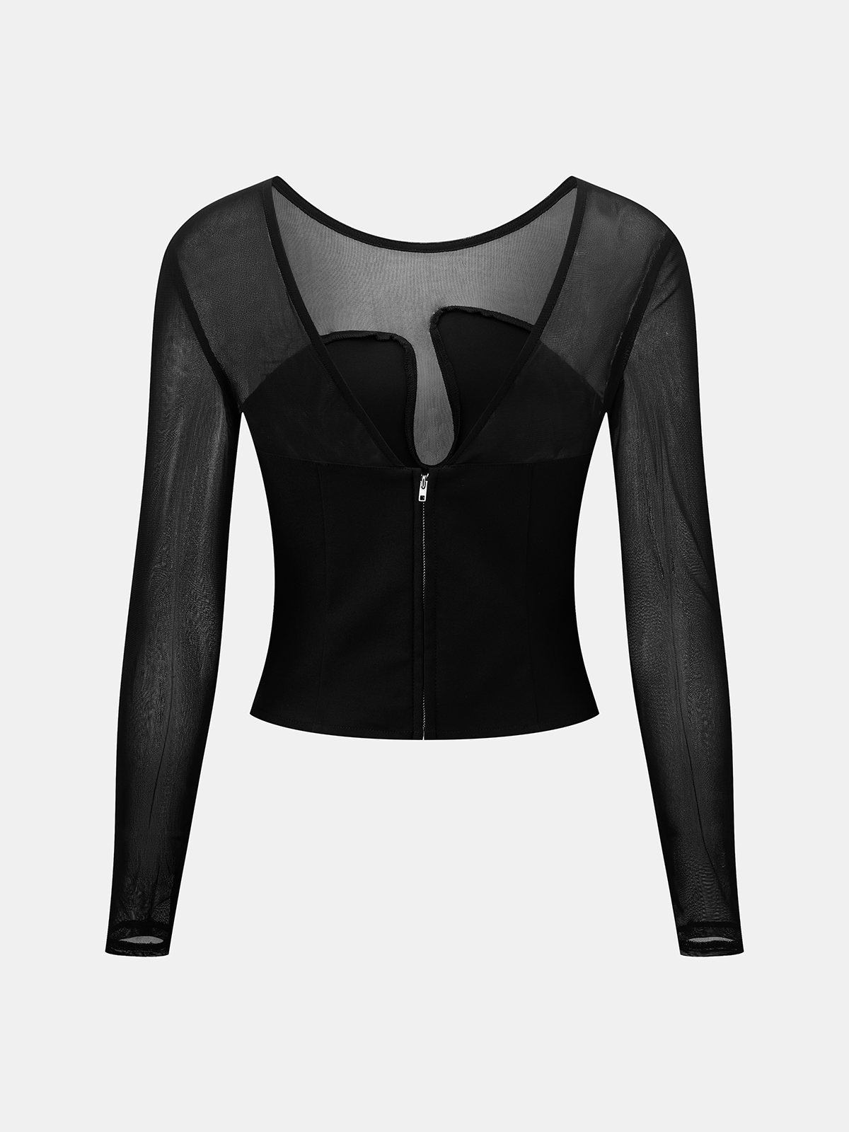 Top bustier de malla transparente