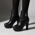 Botines de cuero con plataforma