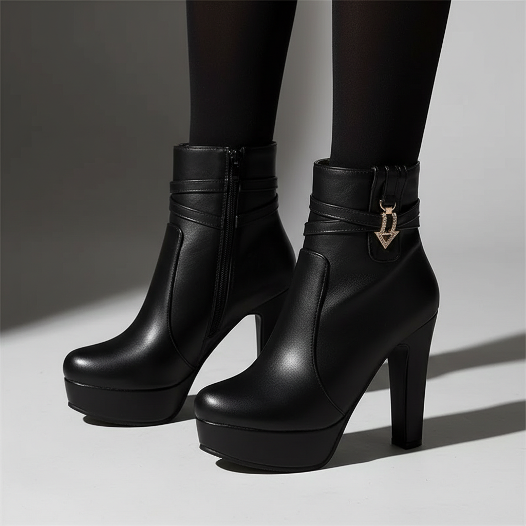 Botines de cuero con plataforma