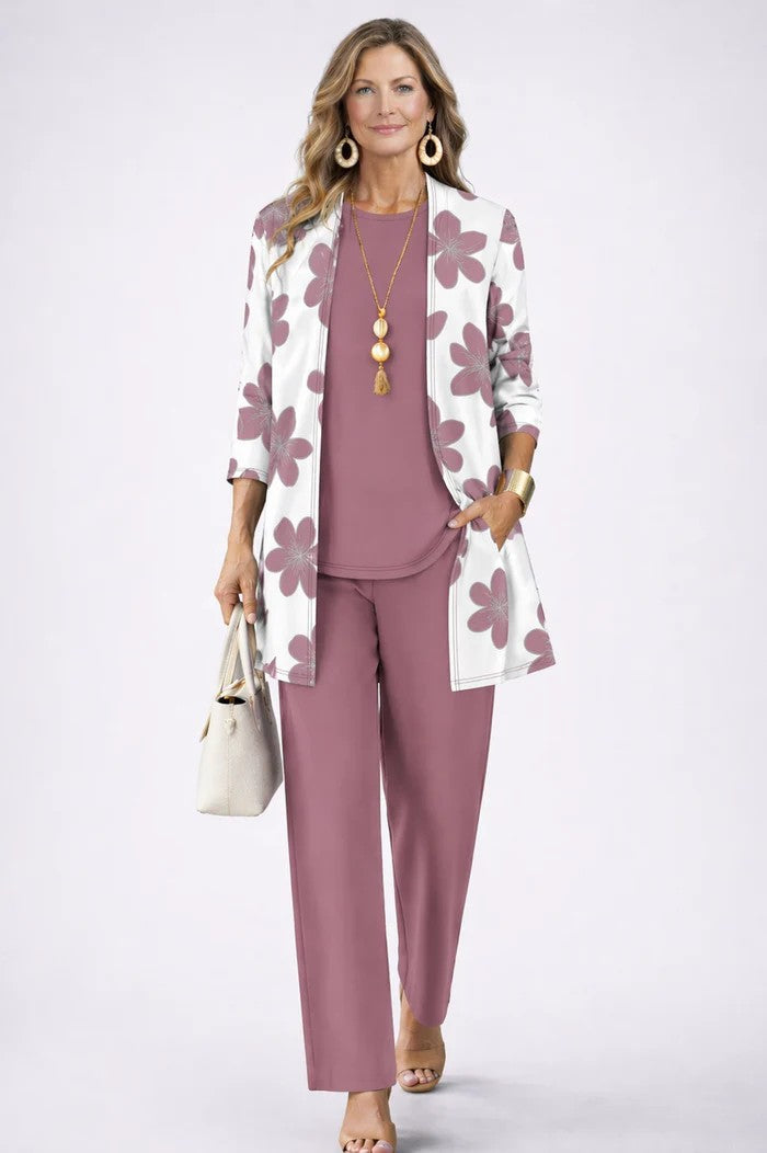 Elsera – Elegante conjunto de tres piezas de estilo clásico