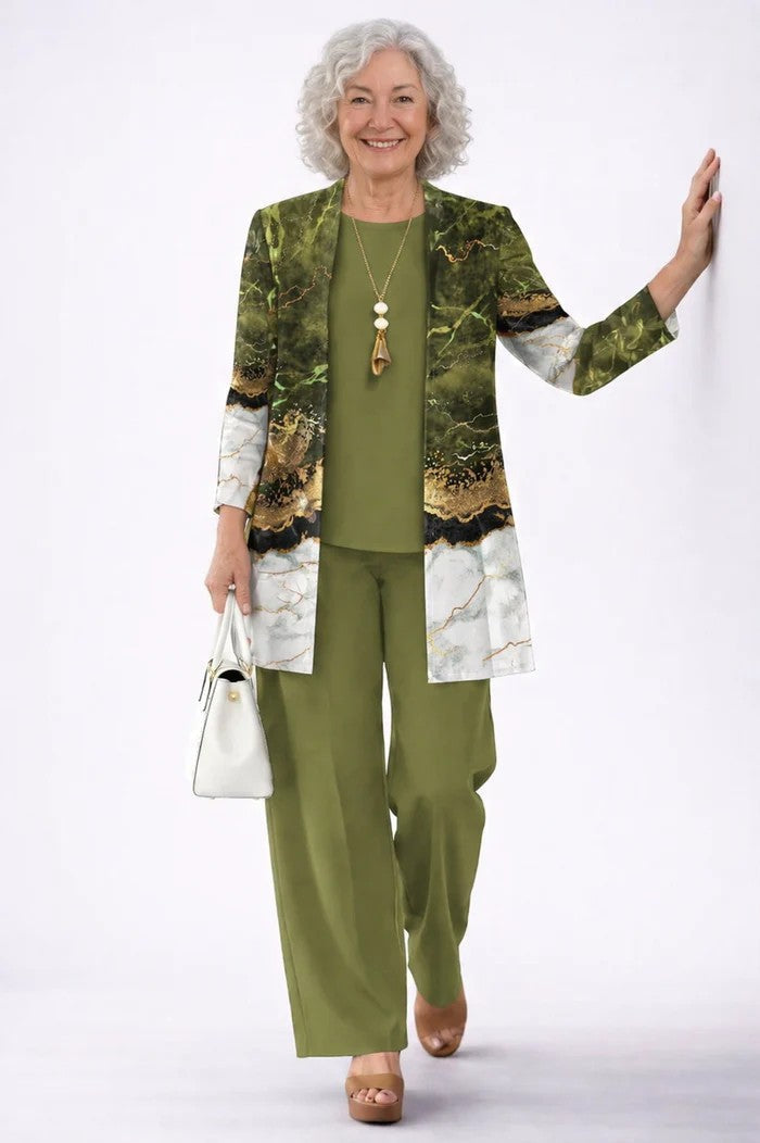 Elsera – Elegante conjunto de tres piezas de estilo clásico