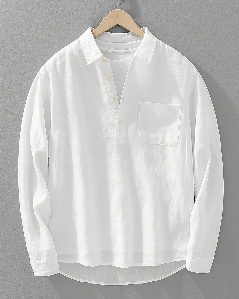 Camisa AMALFI de mezcla de lino y algodón