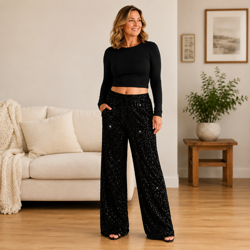 Natacha - Pantalón recto con cintura elástica