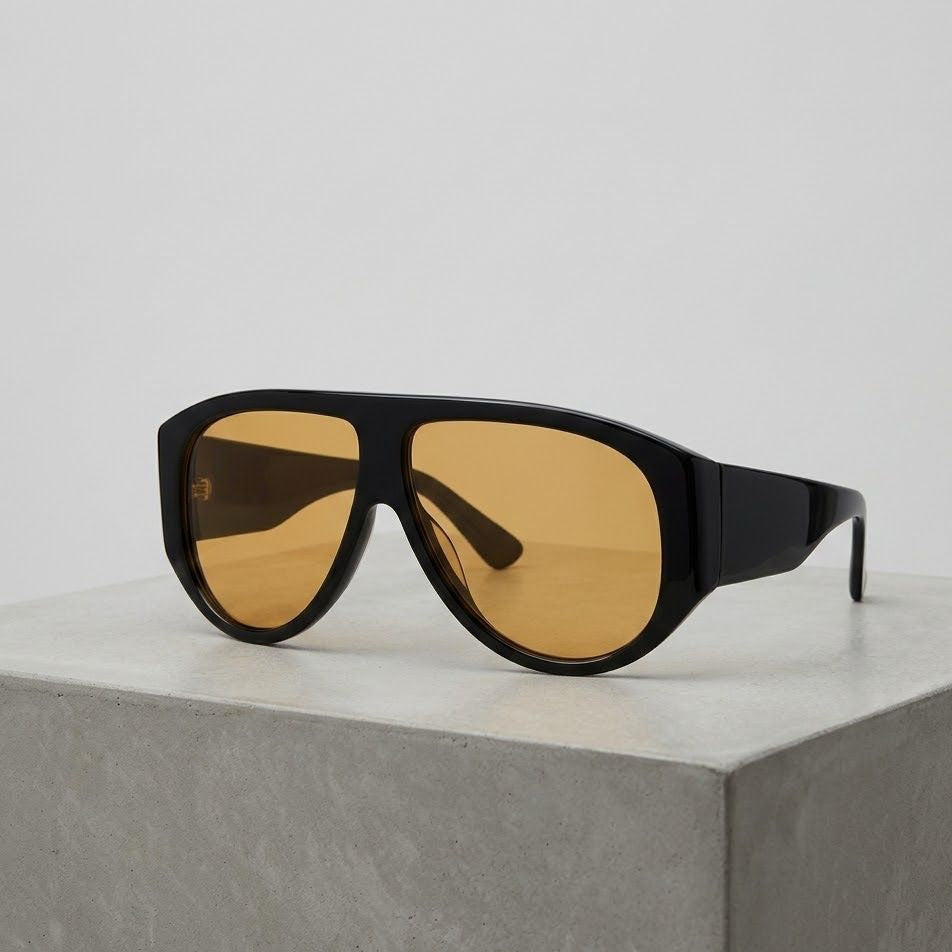 Gafas retro en ámbar intenso