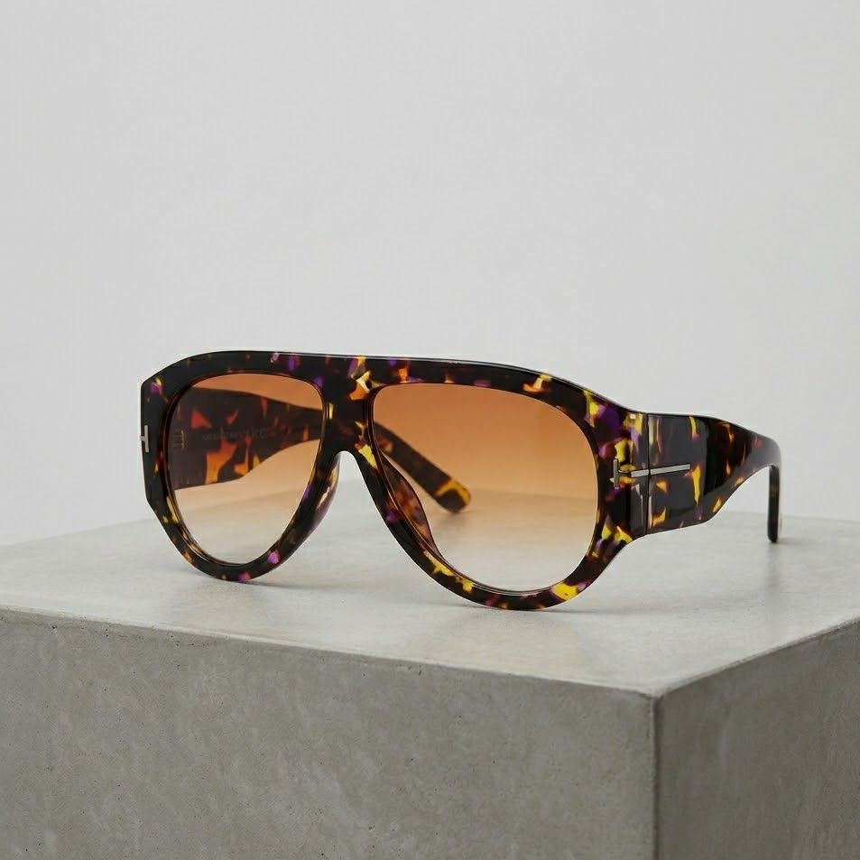 Gafas retro en ámbar intenso