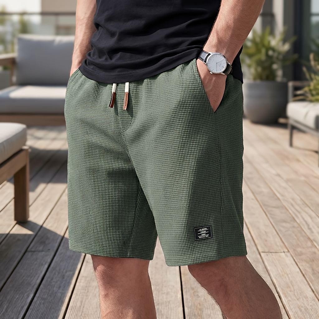 Pantalón corto de hombre transpirable con cintura elástica 1+1 GRATIS