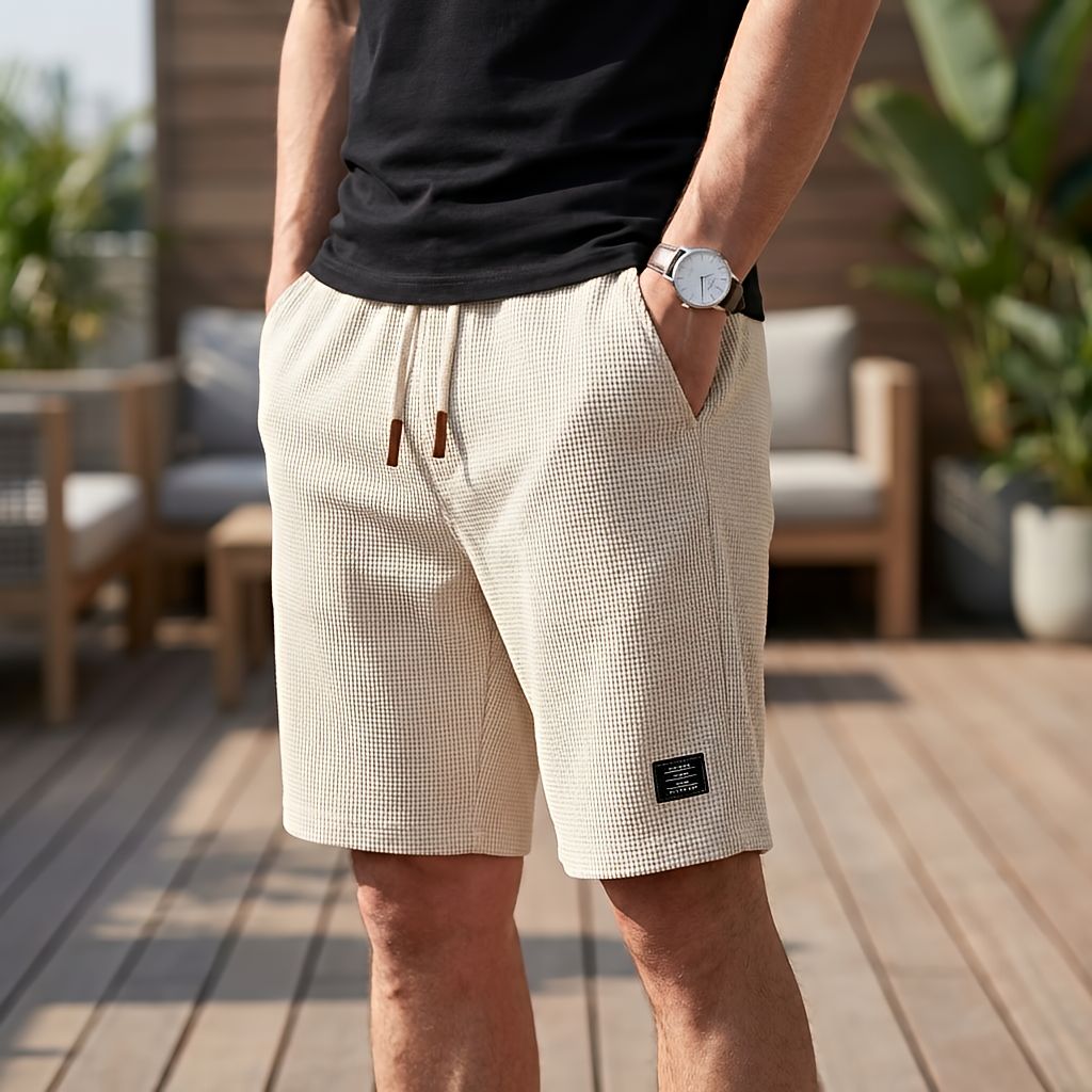 Pantalón corto de hombre transpirable con cintura elástica 1+1 GRATIS