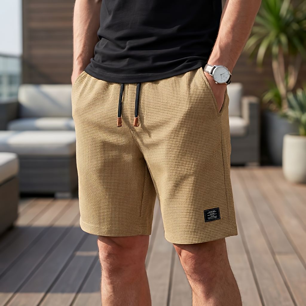 Pantalón corto de hombre transpirable con cintura elástica 1+1 GRATIS