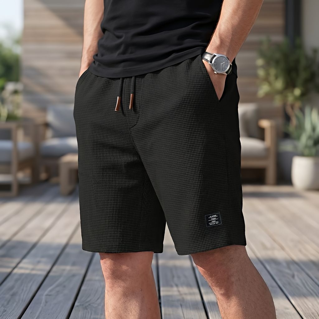 Pantalón corto de hombre transpirable con cintura elástica 1+1 GRATIS