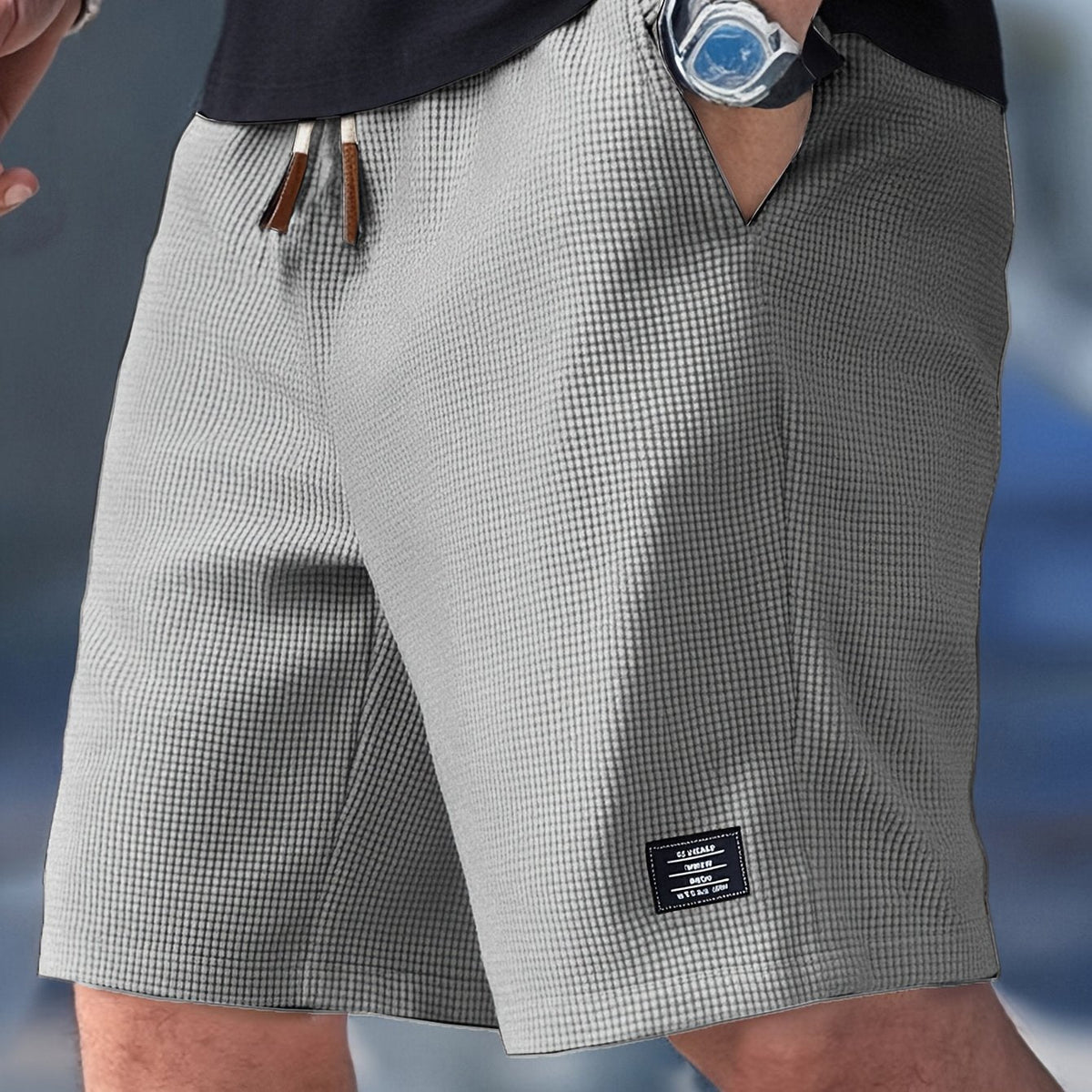 Pantalón corto de hombre transpirable con cintura elástica 1+1 GRATIS