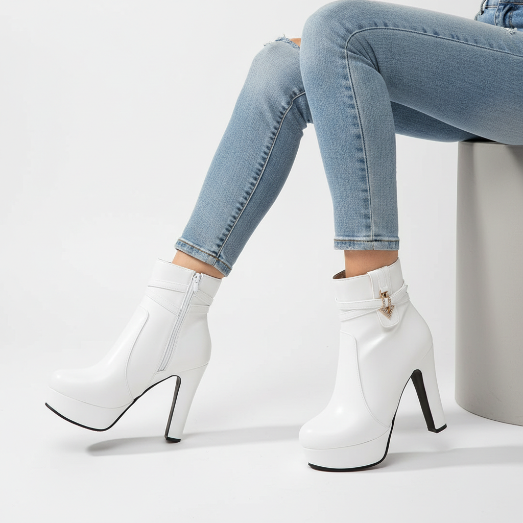 Botines de cuero con plataforma