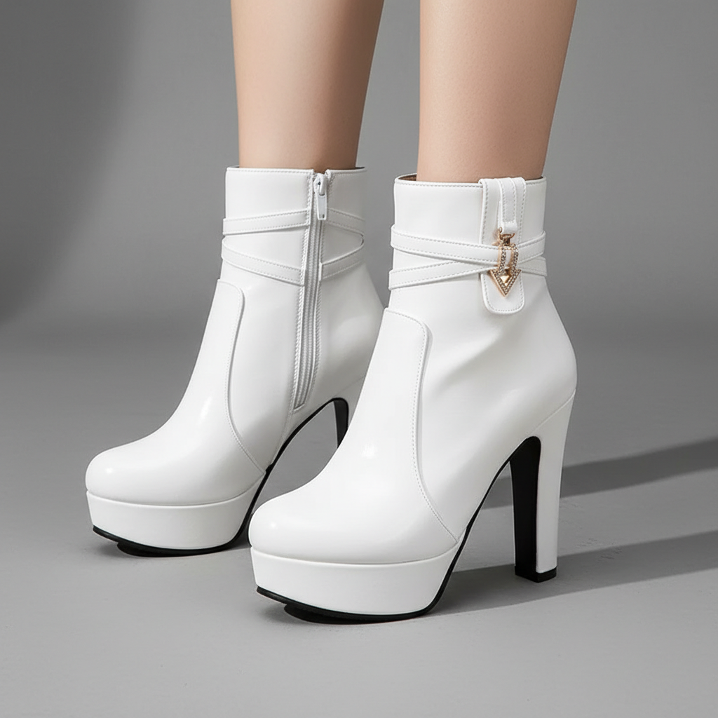 Botines de cuero con plataforma