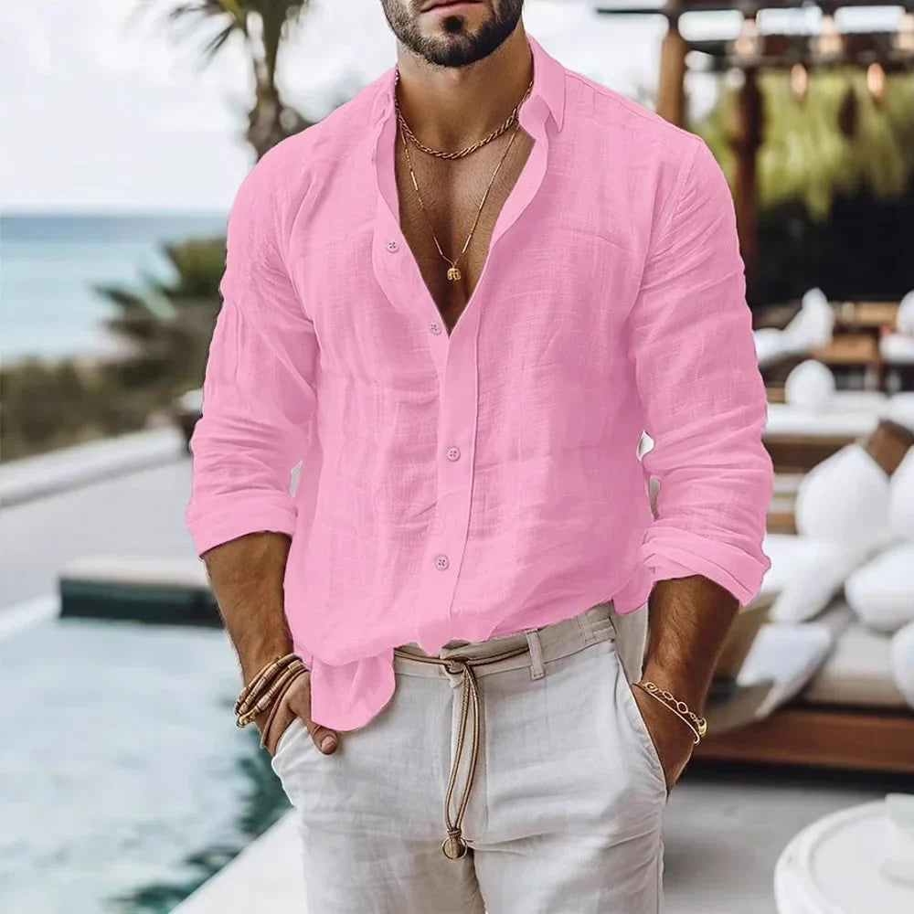 Camisa CAPRI de lino y algodón para playa