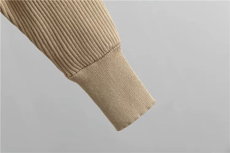 Conjunto de punto acanalado con top cruzado y pantalón jogger