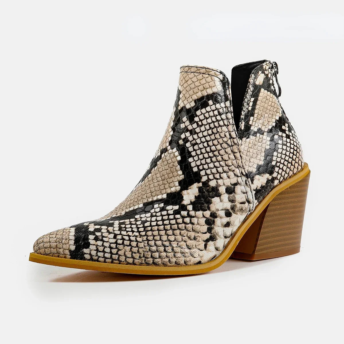 Botines Negros Efecto Serpiente