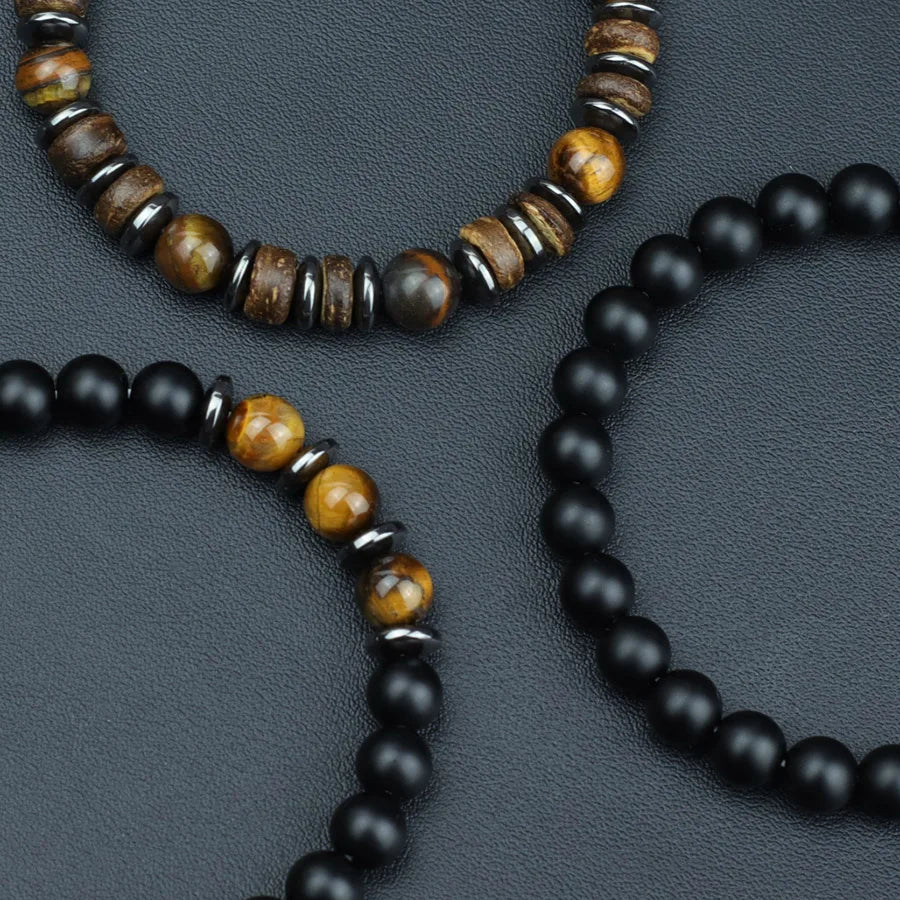 Set de Pulseras SIENA de Piedra Natural y Ónix