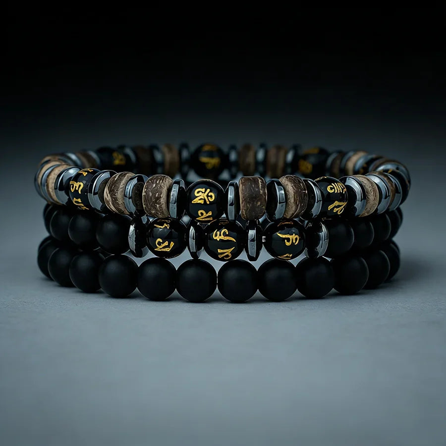 Set de Pulseras SIENA de Piedra Natural y Ónix