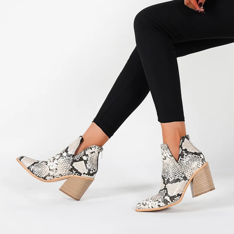Botines Negros Efecto Serpiente
