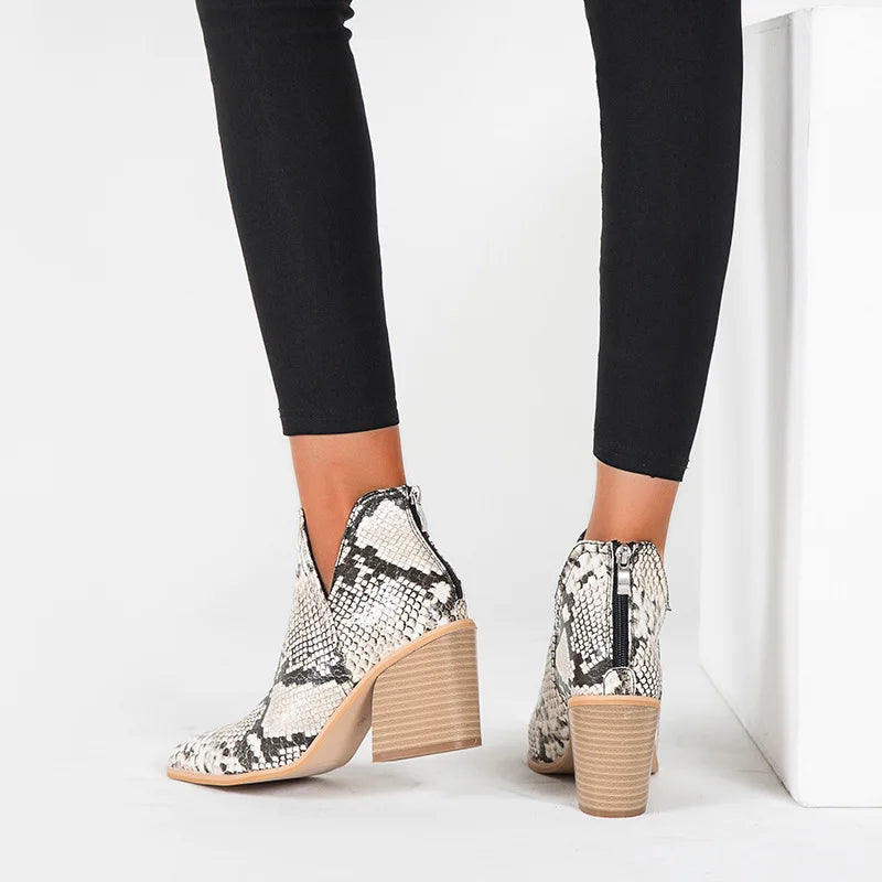 Botines Negros Efecto Serpiente