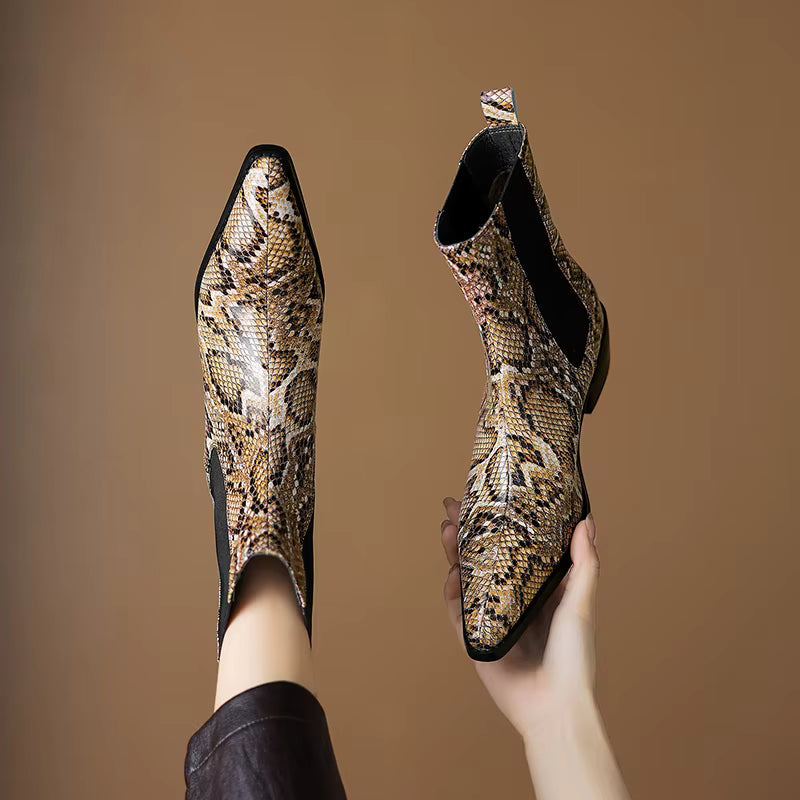 Botines Chelsea de efecto serpiente