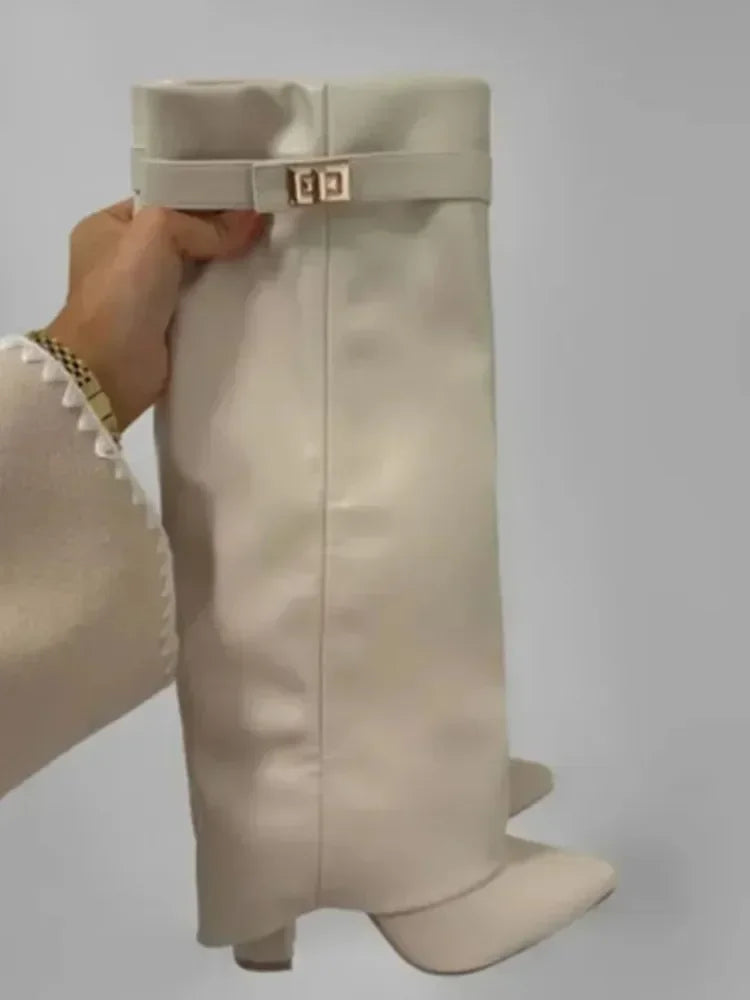 Botas de tacón alto en microfibra