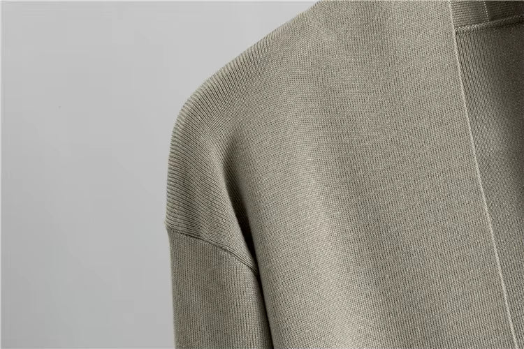 Conjunto de 3 piezas de viscosa con top de canalé y cárdigan