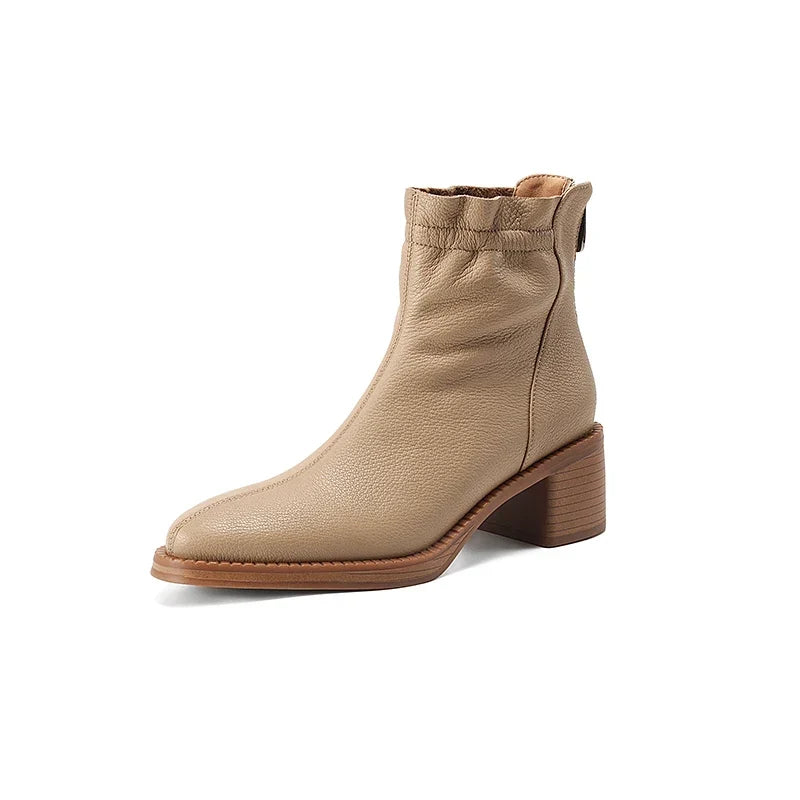 Botines de cuero texturizado