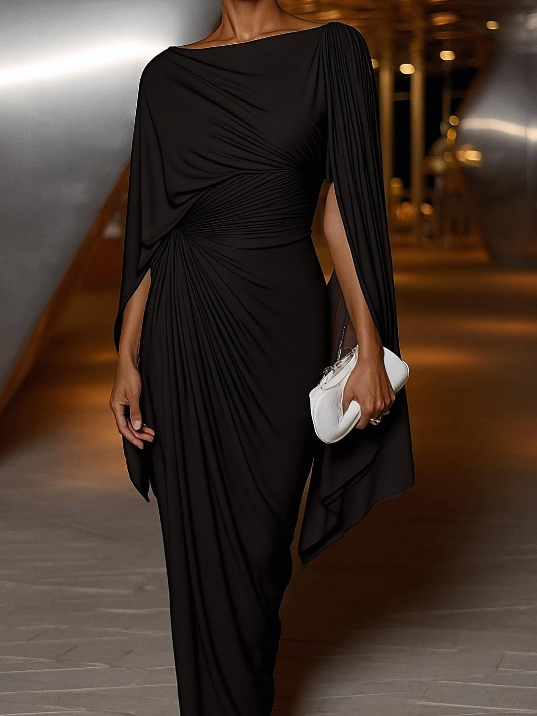 Vestido maxi Melyssa con pliegues