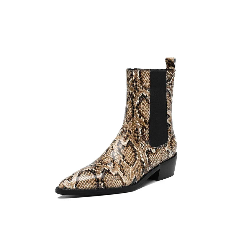 Botines Chelsea de efecto serpiente