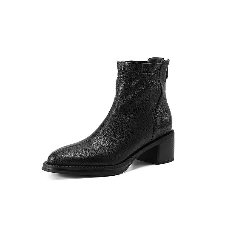 Botines de cuero texturizado