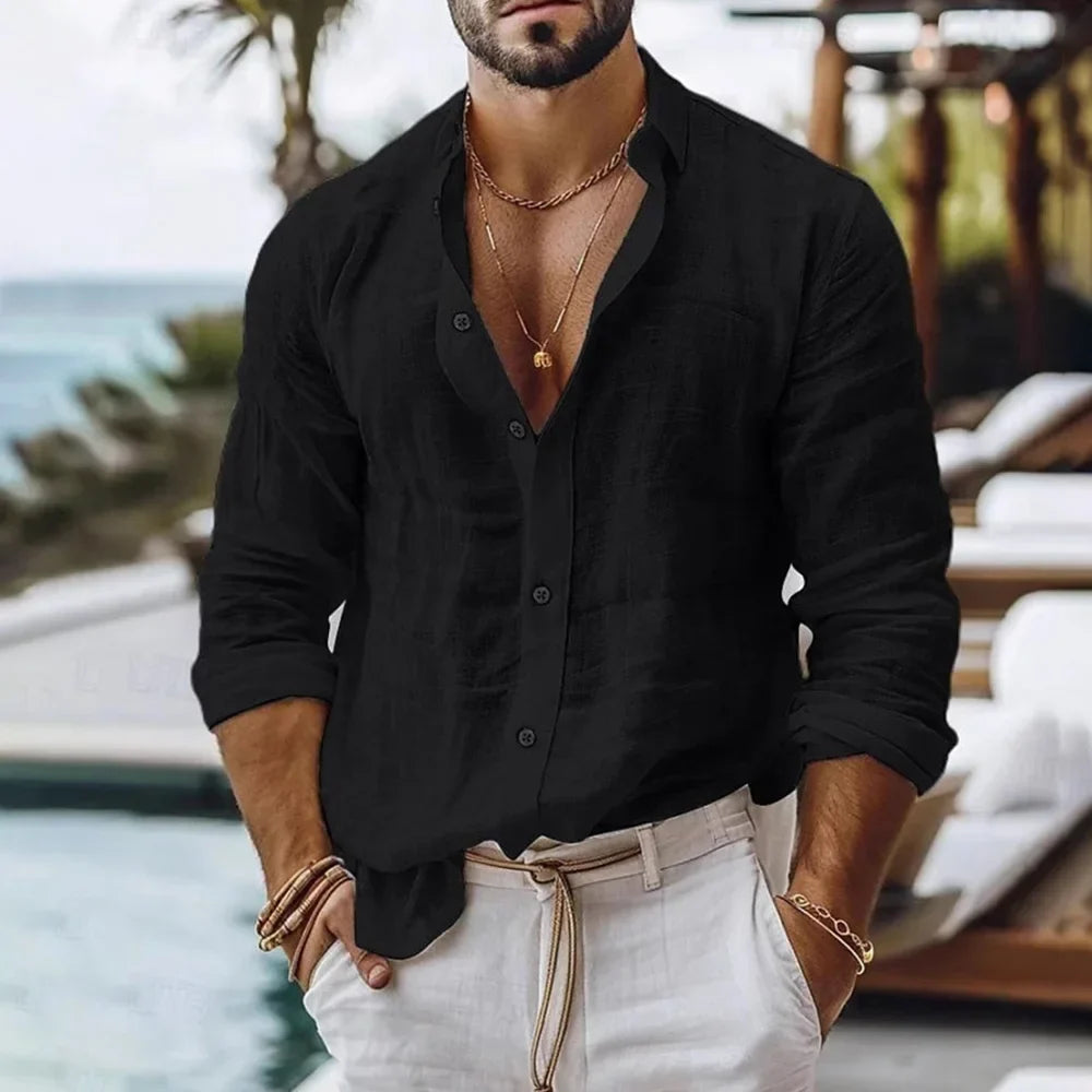 Camisa CAPRI de lino y algodón para playa