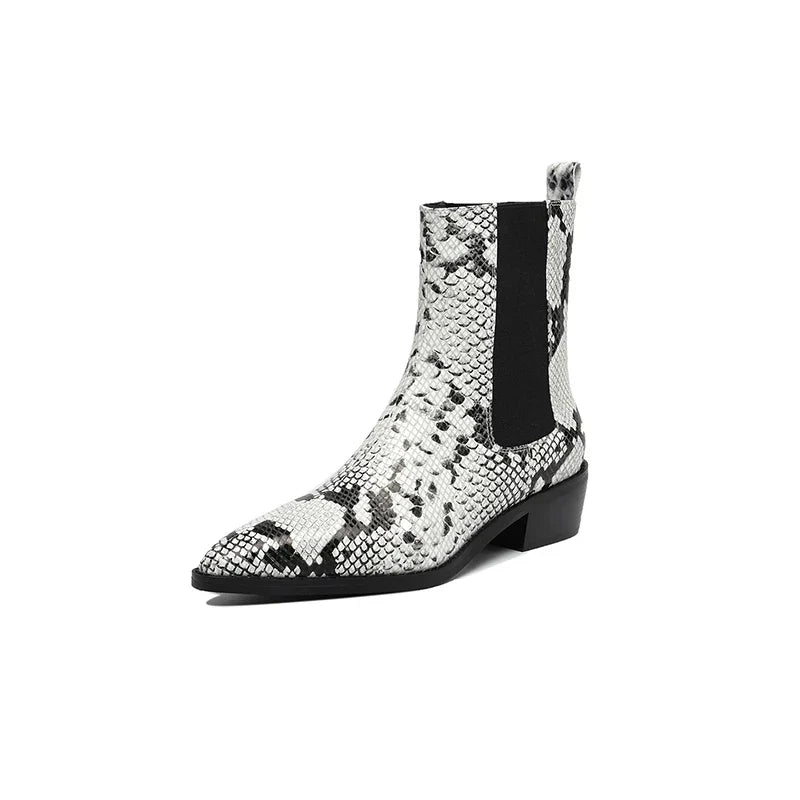 Botines Chelsea de efecto serpiente