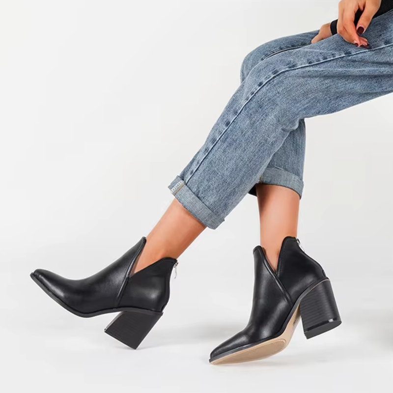 Botines Negros Efecto Serpiente
