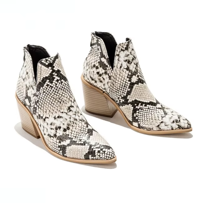 Botines Negros Efecto Serpiente