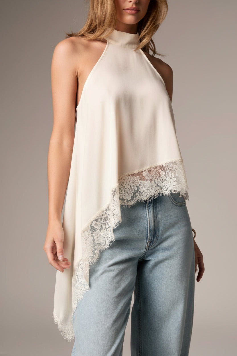 Top halter de encaje Flow