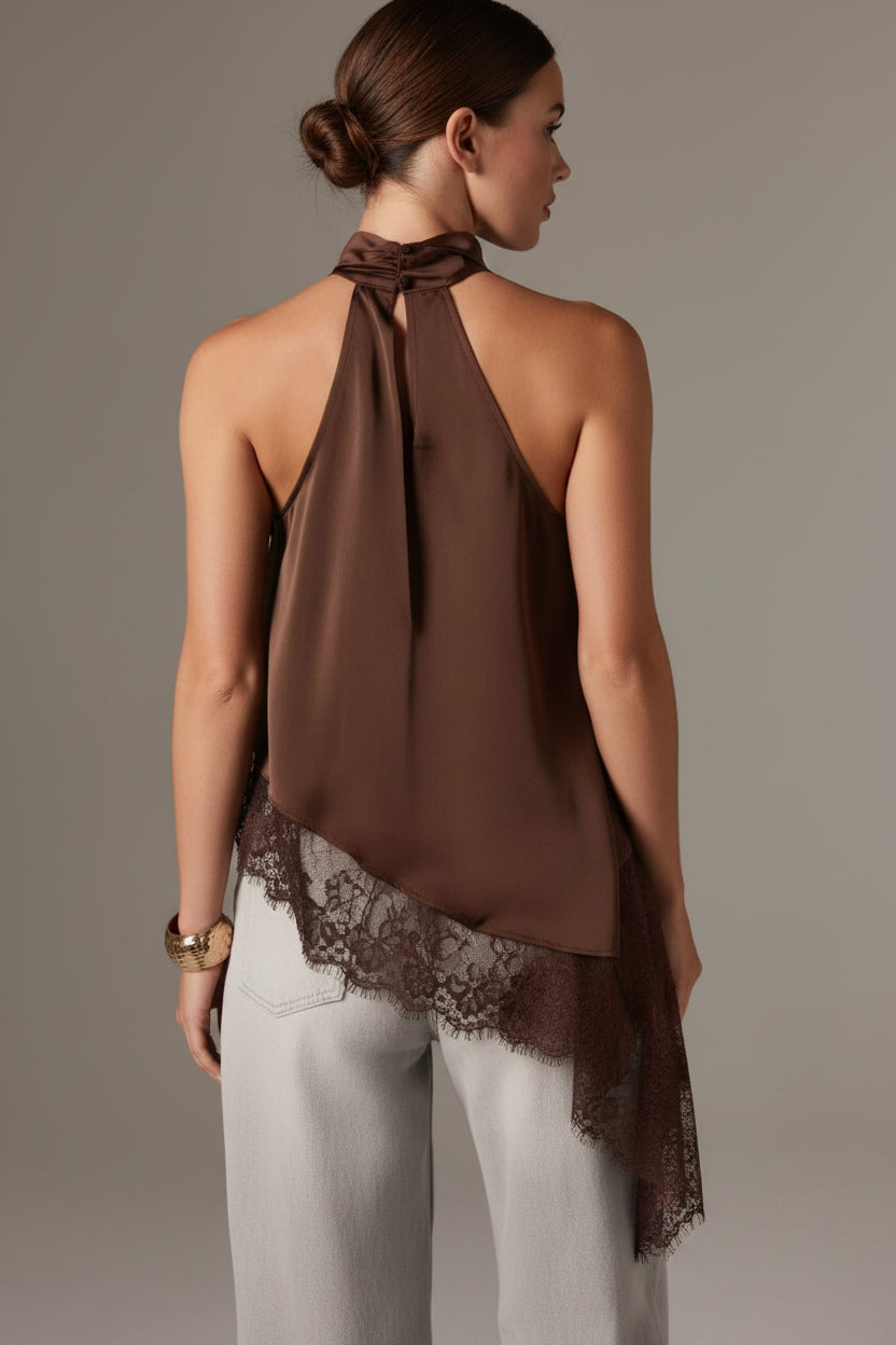 Top halter de encaje Flow