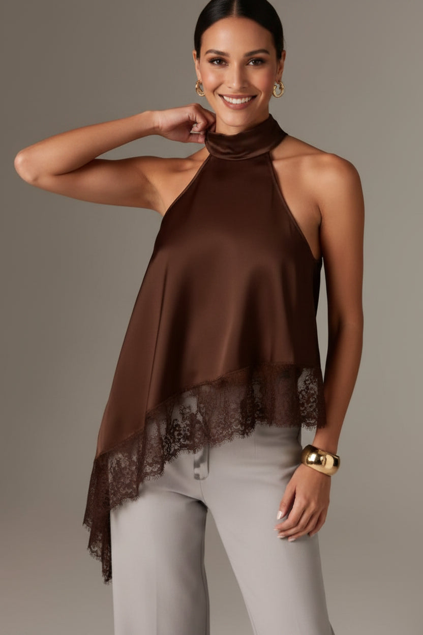 Top halter de encaje Flow