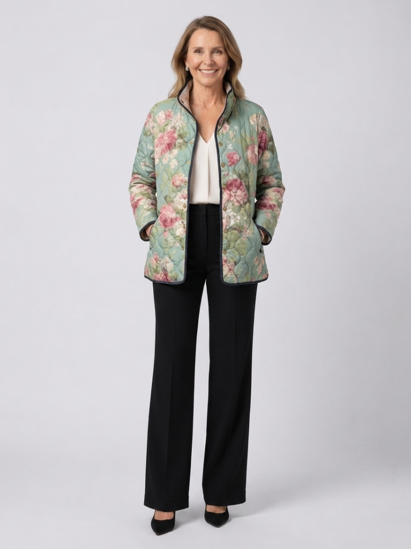 Chaqueta Acolchada de Rosas Antiguas