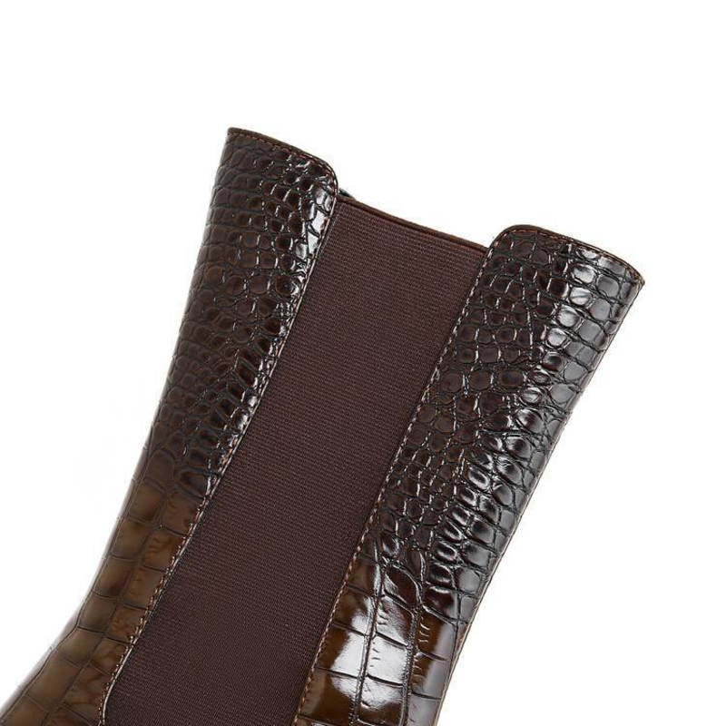 Botas western con plataforma y efecto cocodrilo