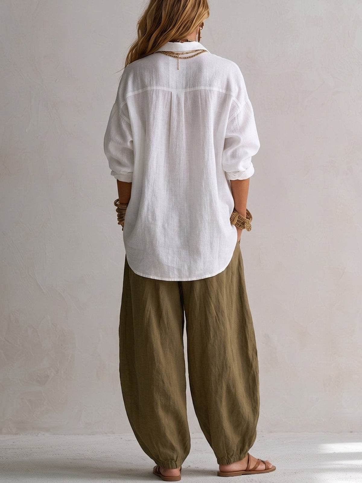 Conjunto de pantalón farol de corte relajado