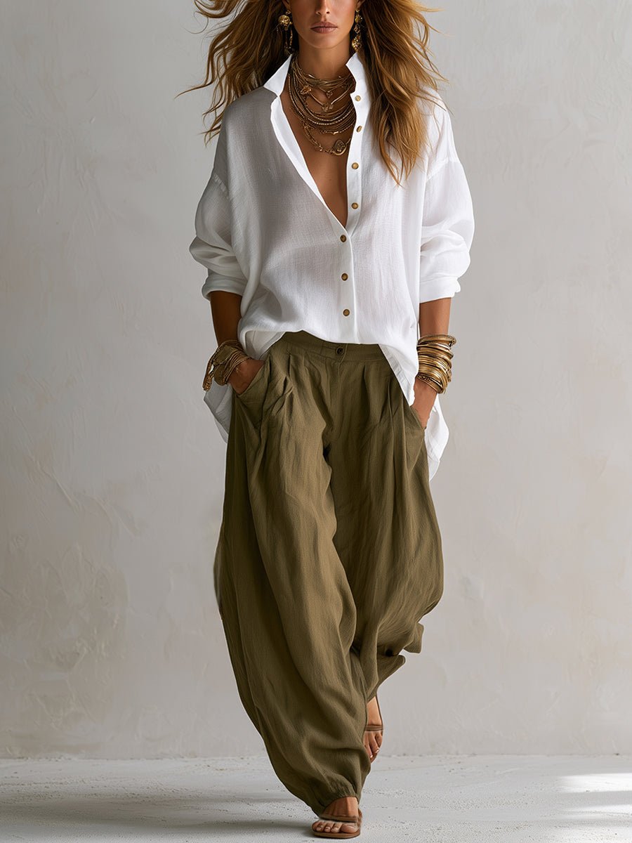 Conjunto de pantalón farol de corte relajado