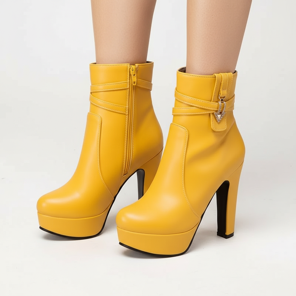 Botines de cuero con plataforma