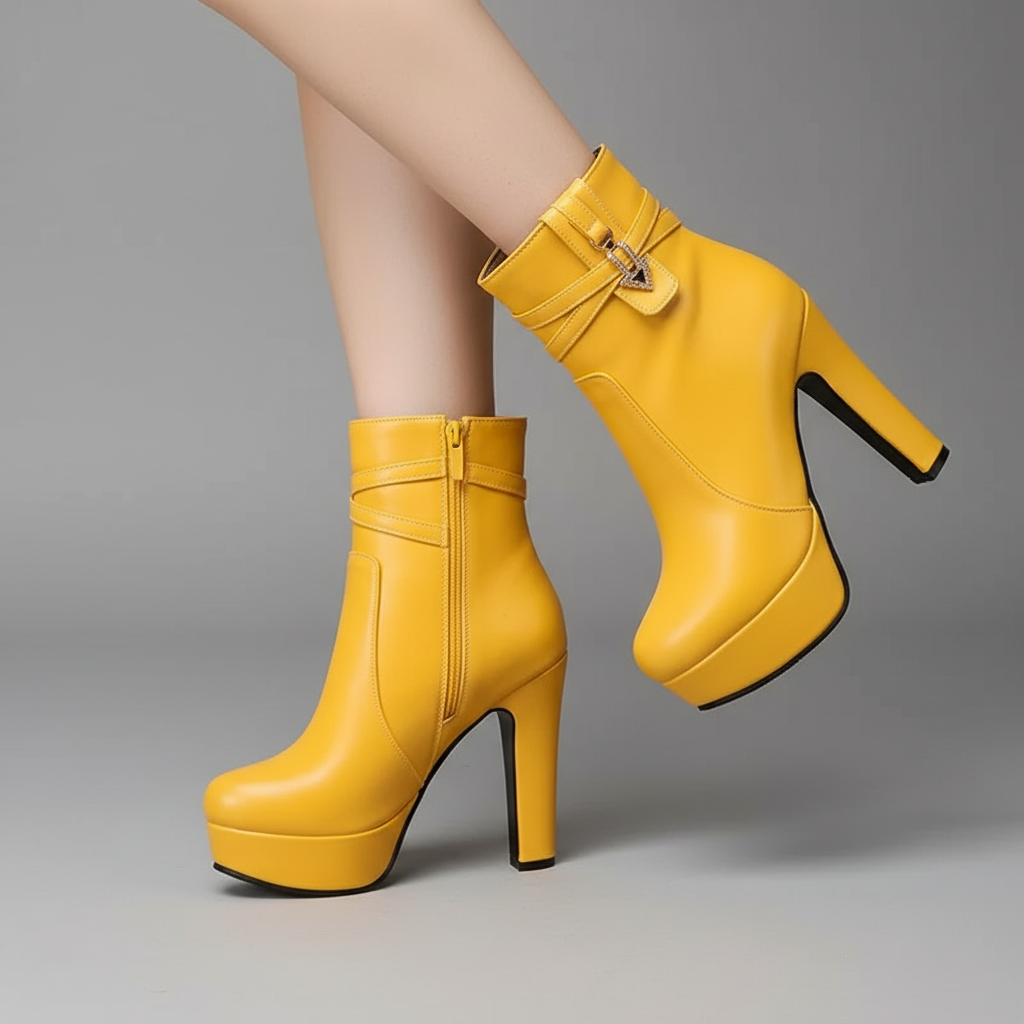 Botines de cuero con plataforma