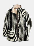 Chaqueta acolchada con estampado de rayas