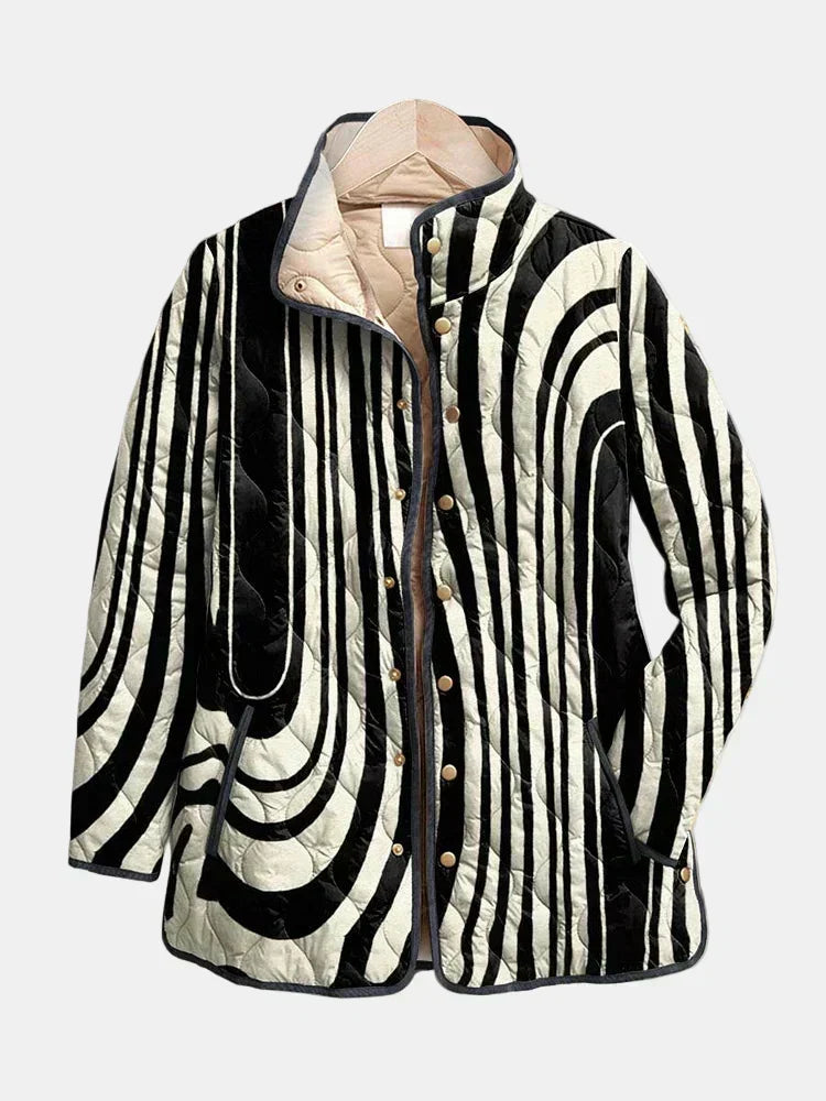 Chaqueta acolchada con estampado de rayas